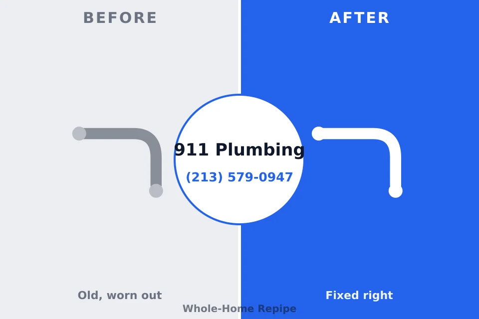 Before and after: plumbing repair Princess Anne, MD